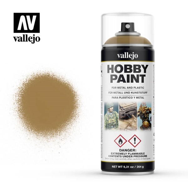 Vallejo Hobby Maler Primer Spray: Ørken Gul 400ml