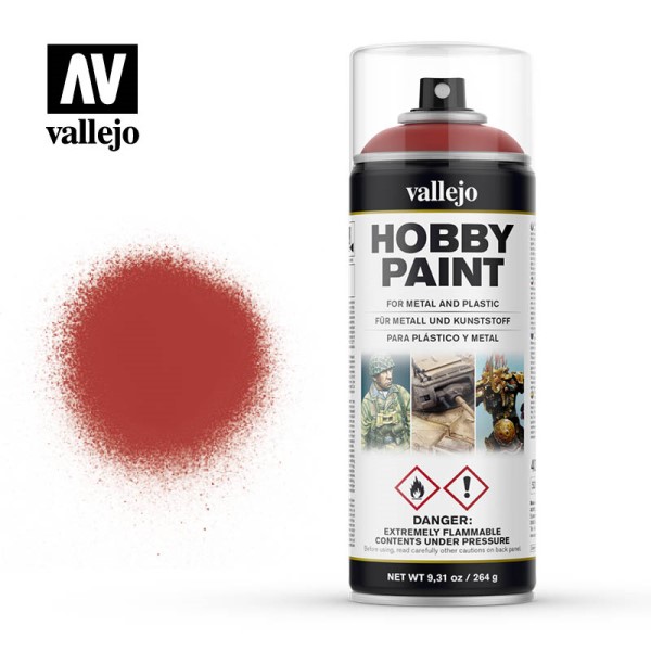 Vallejo Hobby Maling Primer Spray: Skarlagenrød 400ml