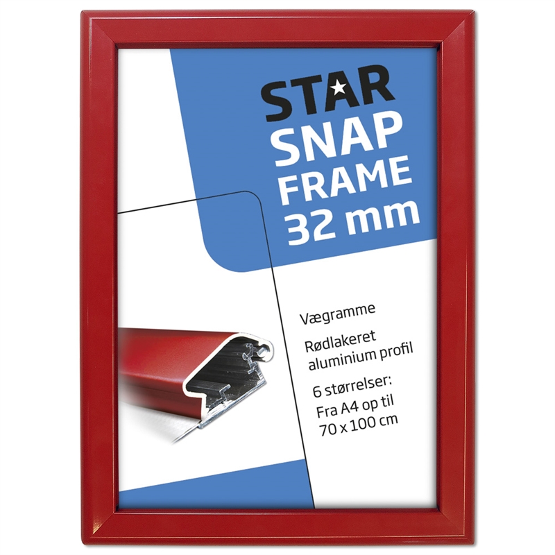 Rød Alu Klapramme 32 mm – Perfekt til Plakater!
