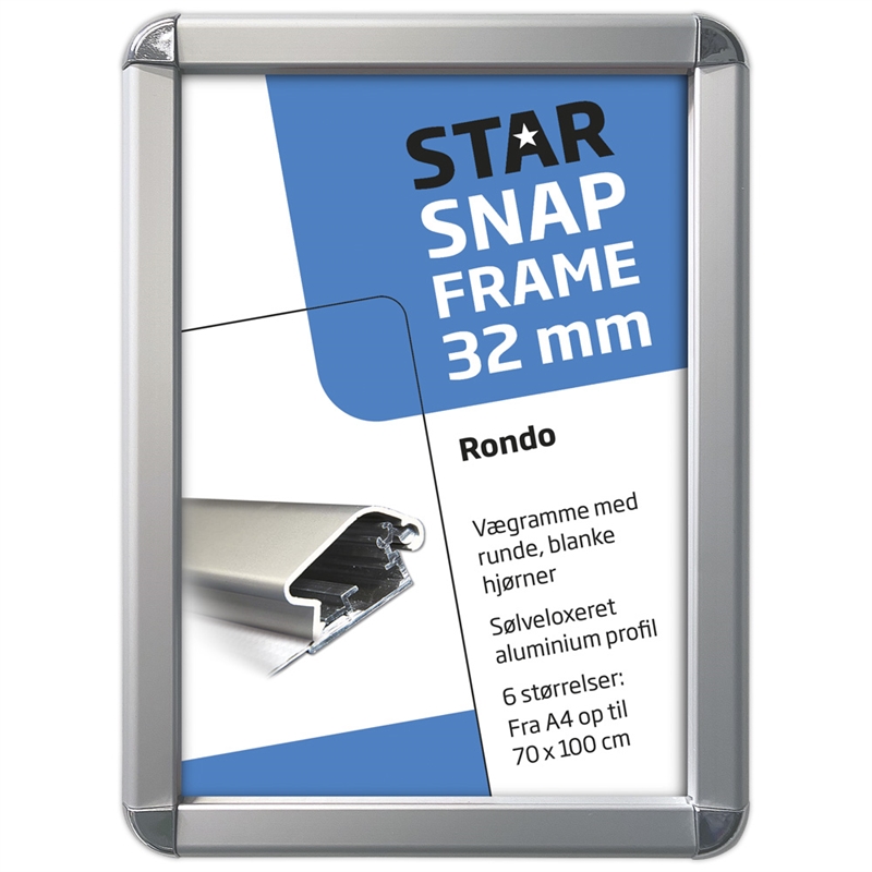 Alu Klapramme Rondo Sølv 32 mm – Ideel til Plakater!