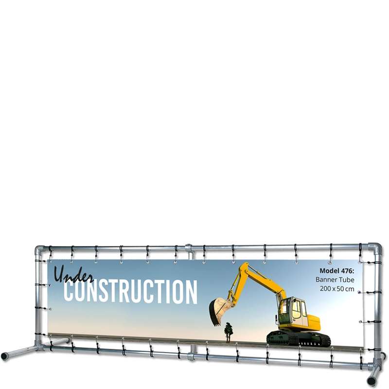Fritstående Banner Tube Ramme til Udendørs Brug 200x50 cm