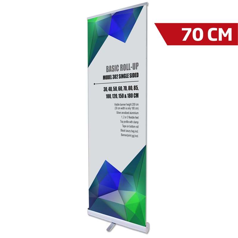 Sølv Roll-up Banner til Events – Effektiv Præsentation!