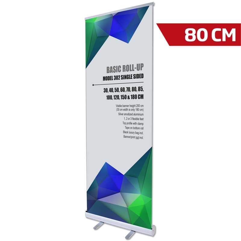 Basis Roll-up Aluminium Sølv 80 cm – Udsalg!
