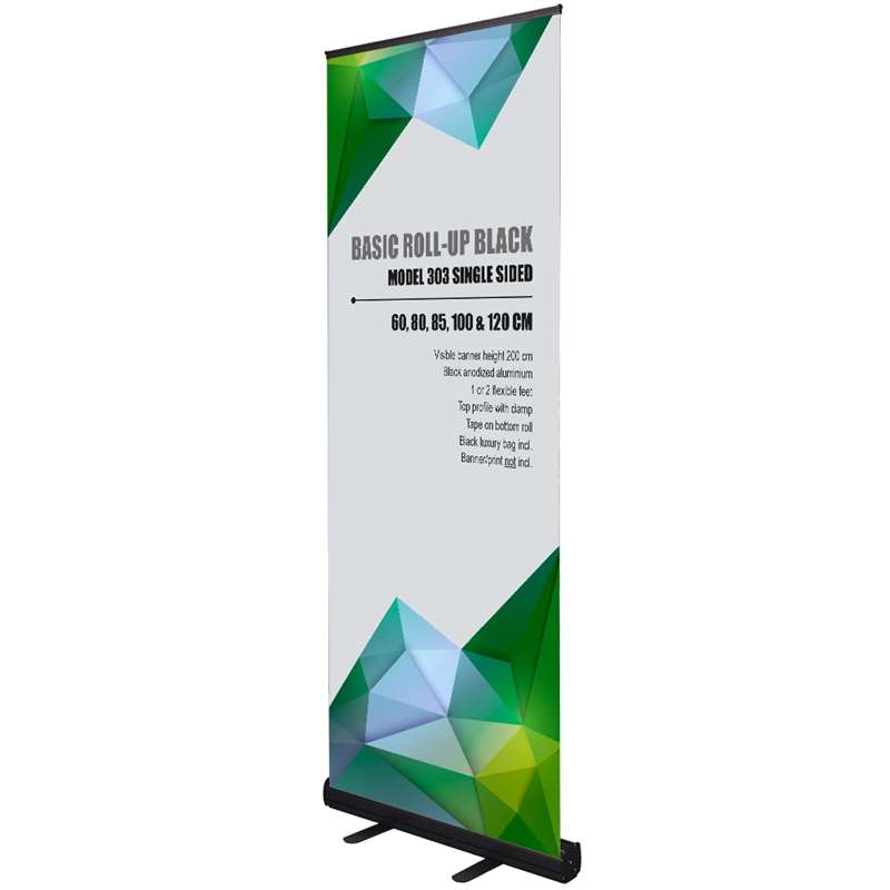 Sort Roll-up Banner Kassette med Taske - Perfekt til Events