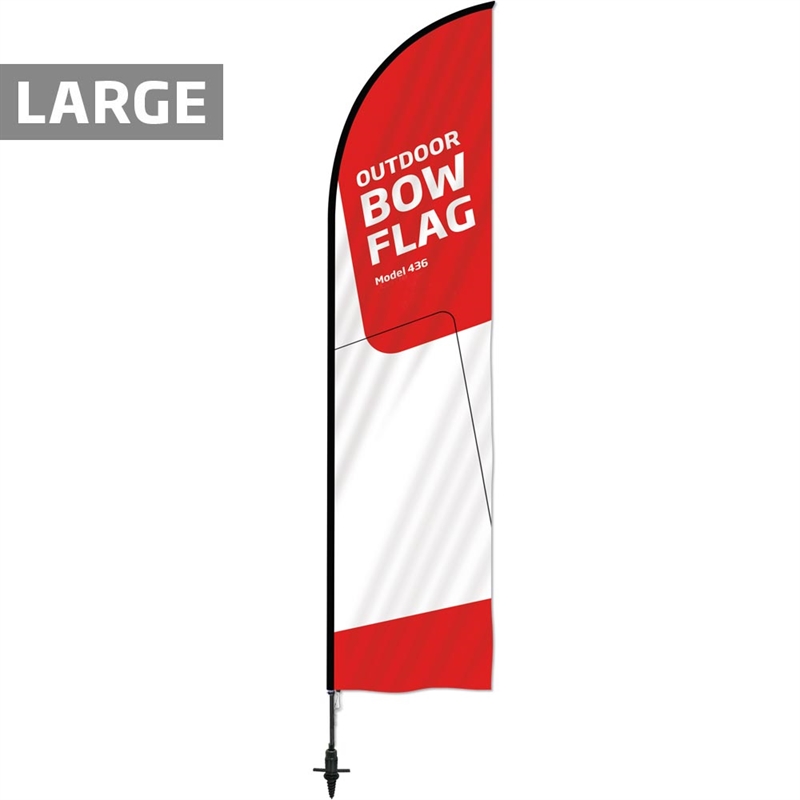 Strandflag med sort stang til effektiv udendørs markedsføring