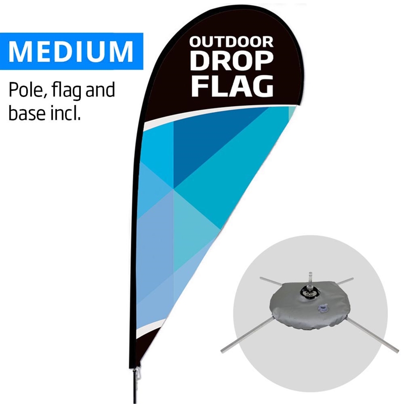 Strandflag Medium med Cross Base til udendørs reklame