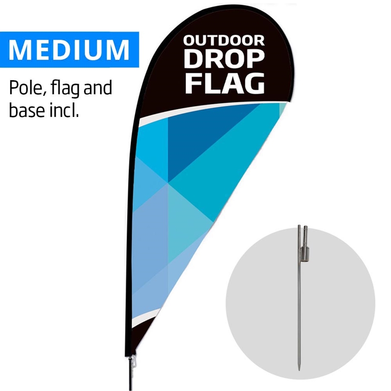 Strandflag Medium med Base – Perfekt til Events og Reklame