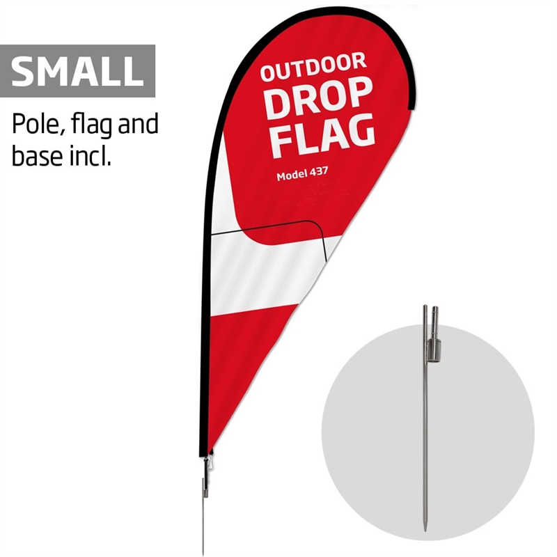 Strandflag Outdoor Drop Flag Lille - Perfekt til Events!