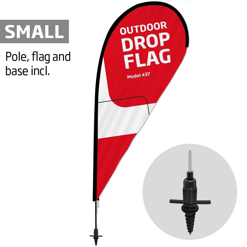 Strandflag - Dråbeformet Udendørs Flag til Markedsføring