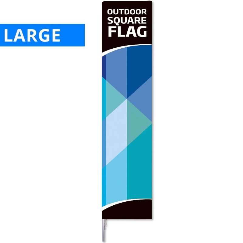 Firkantet beachflag med aluminiumsflagstang til promotion
