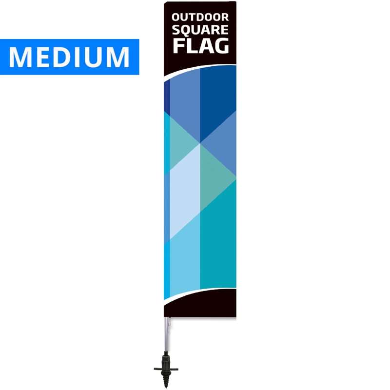 Firkantet beachflag til udendørs brug med stang og fod