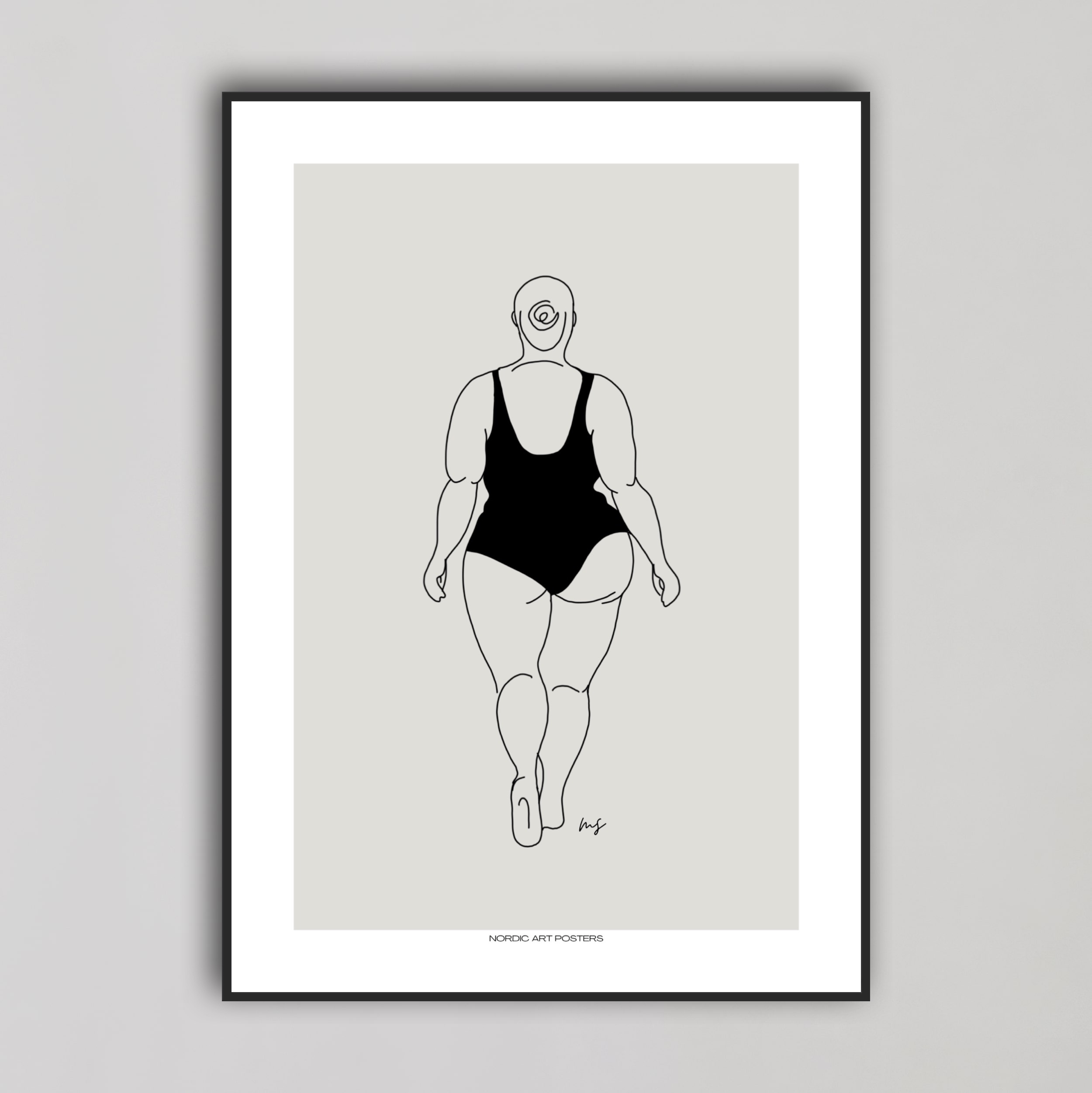 Inspirerende Body Positivity Plakat med Lysramme 30x40 cm