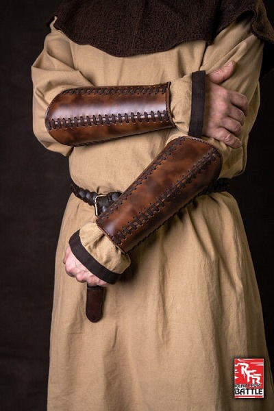Bracers Squire Faux Leather Large Brown Epic Armoury Live Rollespil