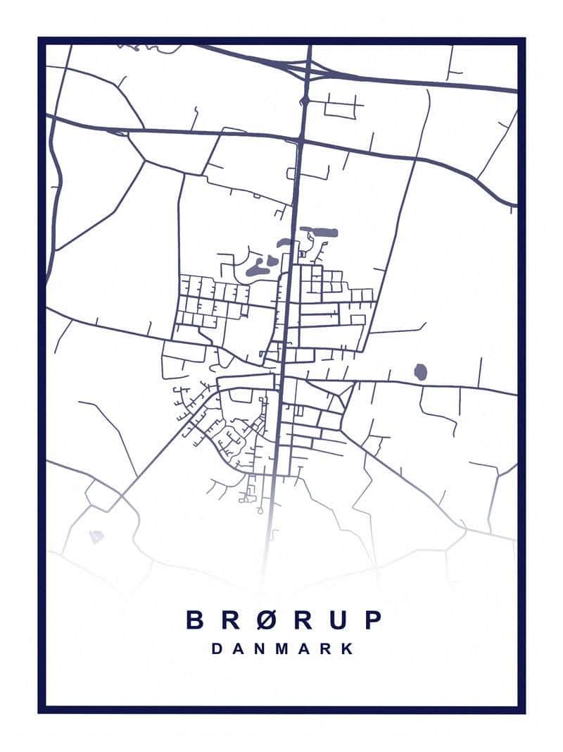 Brørup Bykort Plakat – Oplev Skønheden i Brørup!
