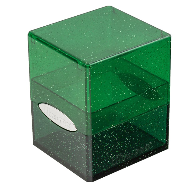 Deck Box - Satin Cube: Glitter Grøn fra Ultra Pro