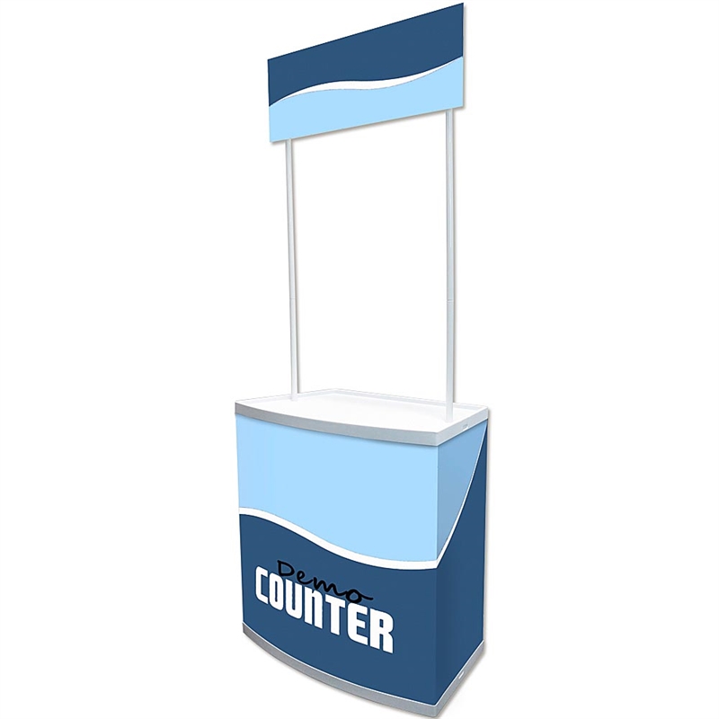 Kompakt Demo Counter med Logotop til Messedeltagelse