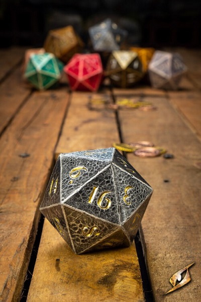 D20 Terninger i Stål fra Epic Armoury - Rollespil