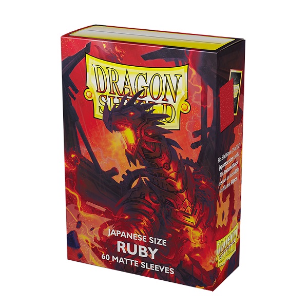 Dragon Shield Matte Æskebeskyttere - Ruby, 60 Lommer