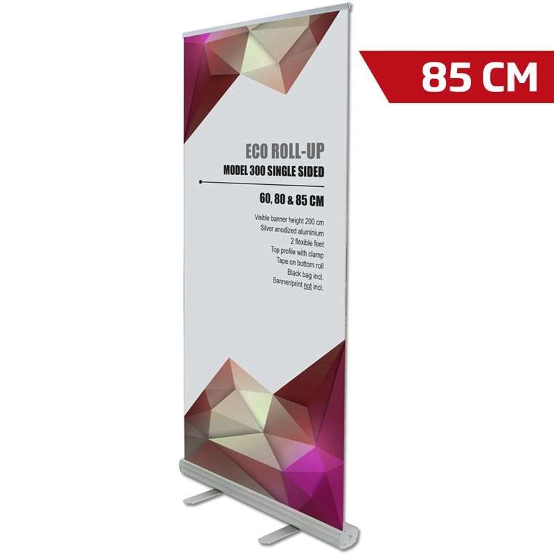 Øko Roll-up Banner 85 cm Aluminium Sølv – Perfekt til Events