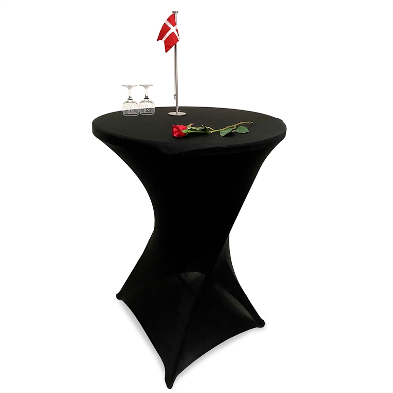 Elastisk Sort Dug til Eventborde – 80 cm Diameter