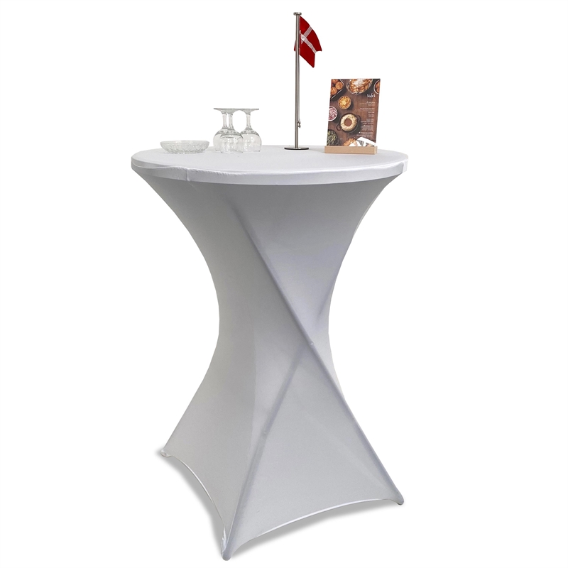 Rund Event Tabel 80 cm - Hvid Plade og Stålstel til Arrangementer!