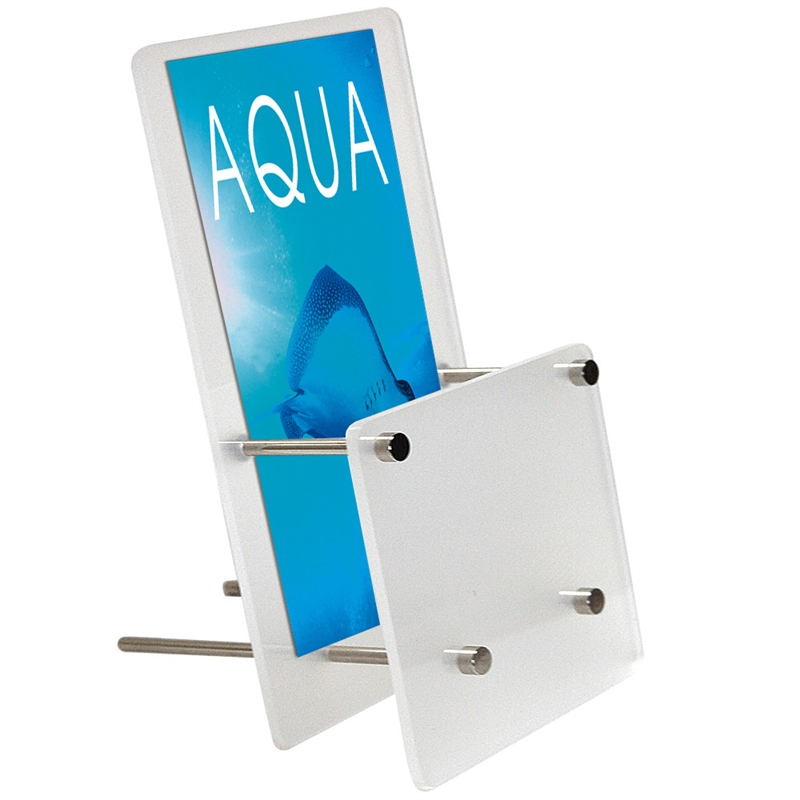 Frosted Brochureholder til Bord - Vertikal A5 Design