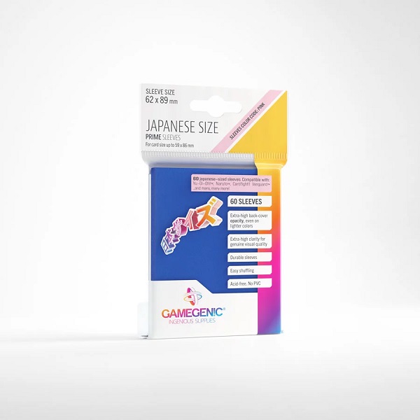 Gamegenic Prime Sleeves - Små Japanske Kortlommer Blå