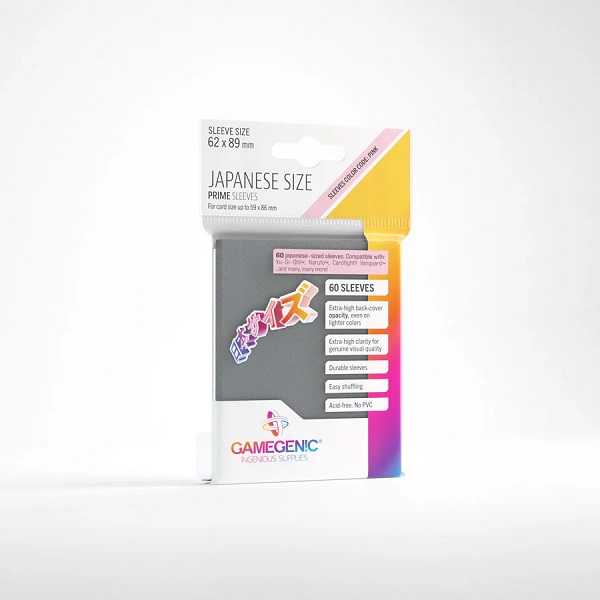 Gamegenic Prime Sleeves - Små Japanske Størrelse, Mørkegrå