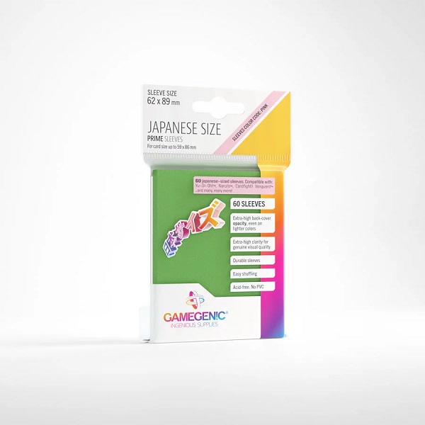 Gamegenic Prime Sleeves - Små Japanske Kortlommer Grøn