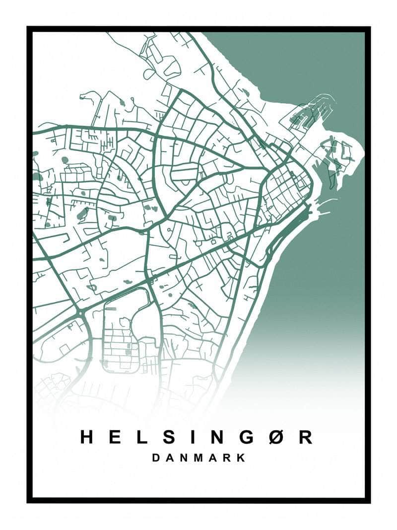 Helsingør Bykort Plakat - Oplev Din Elskede By!
