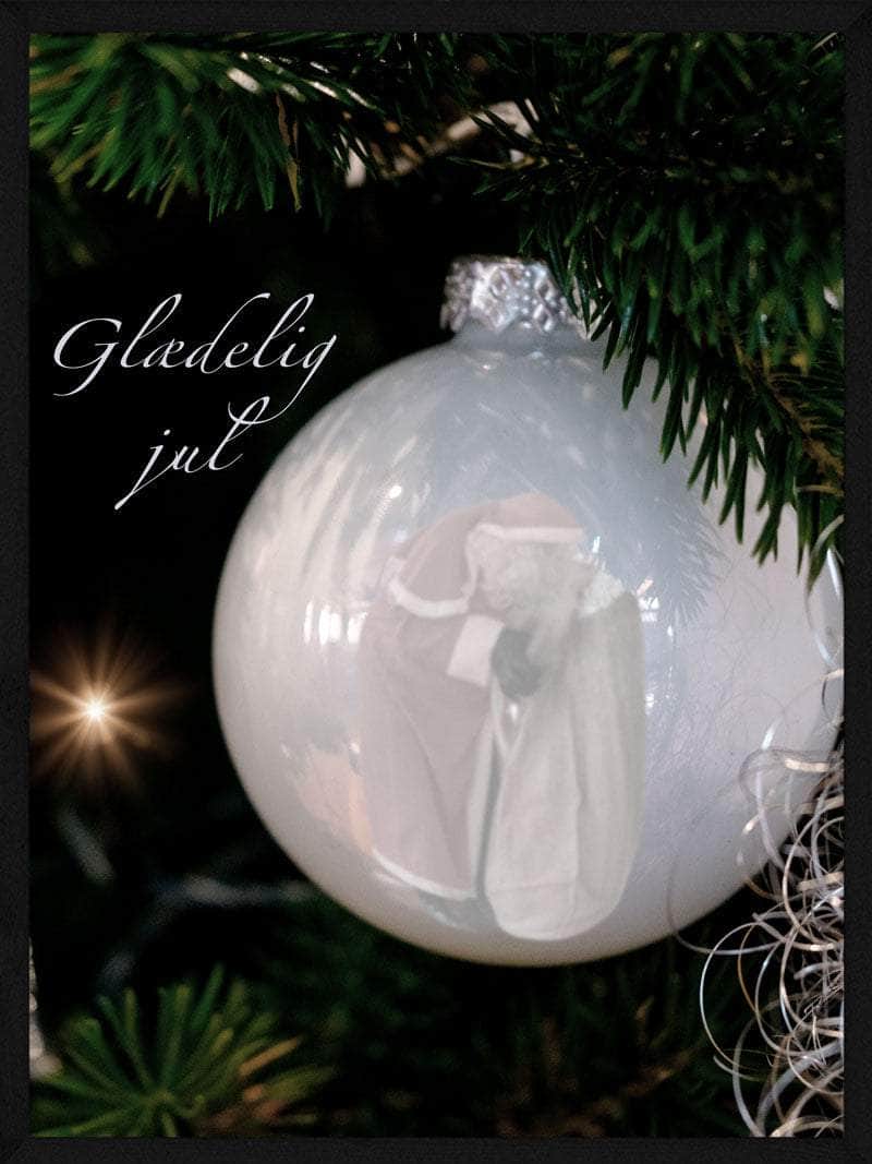 Hvid Julekugle Plakat til Julestemning