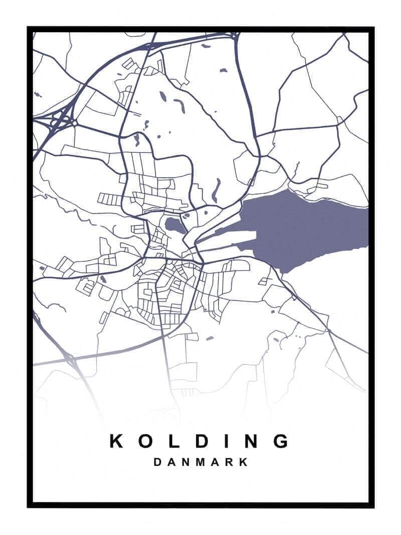 Kolding By Kort Plakat - Oplev Din Elskede By!