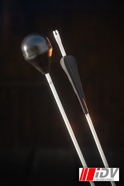 Larp Pil med Rundt Hoved - Sort/Hvid - 76 cm - Rollespil