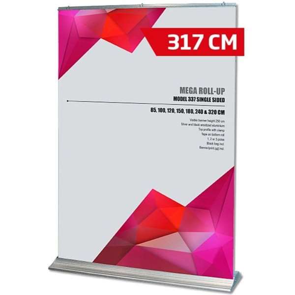 Mega Roll-up Banner Alu Sølv 250 cm – Fantastisk Tilbud!