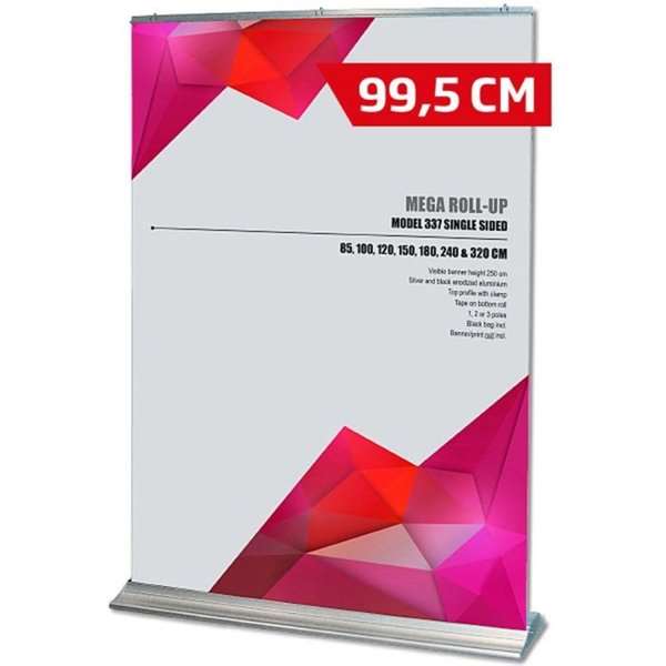 Mega Roll-up Banner Enkeltsidet Alu Sølv 250 cm - Stort Tilbud!