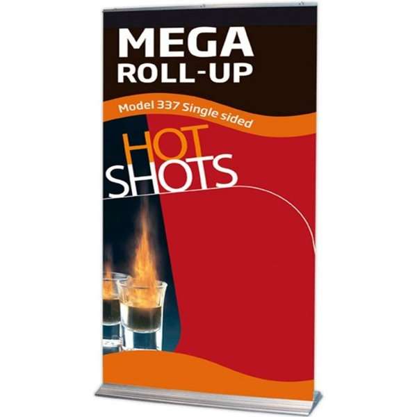 Mega Roll-up Banner i Alu Sølv – Fantastisk Tilbud!