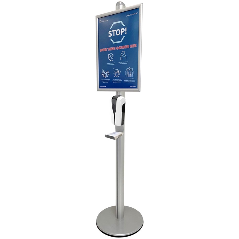 Multistand med Dispenser og A2 Klapramme – 190 cm Høj