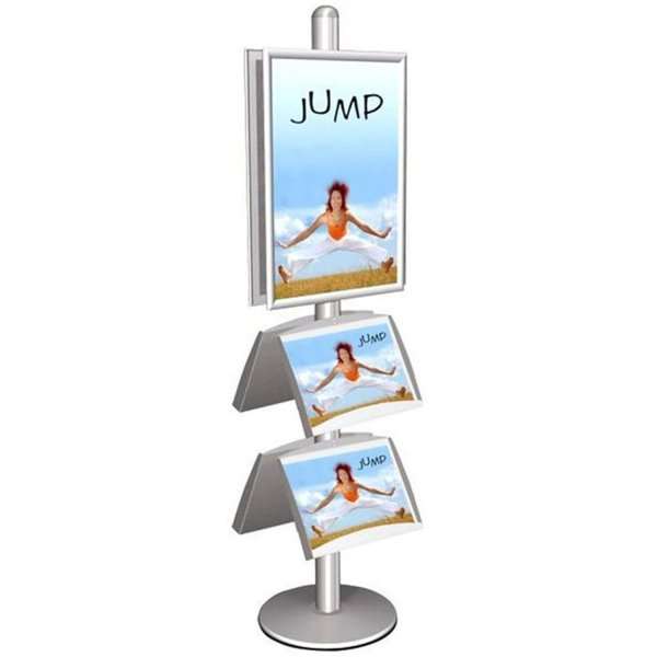 Multistander med Stålhylder - Perfekt til Plakater og Brochurer