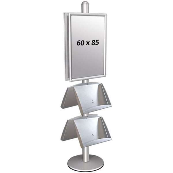 Dobbeltsidet Info Display Stander med Stålhylder