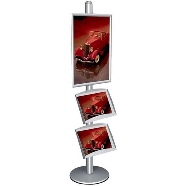 Multi Stander med Stålhylder – Plakatdisplay til Indendørsbrug