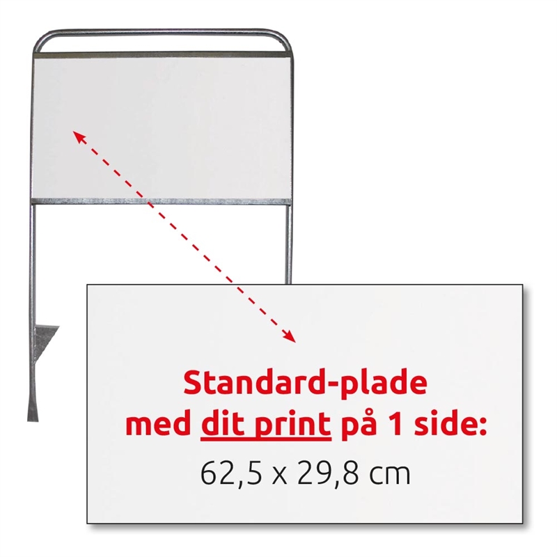 Trykt plade til Estate Sign Standard - 62,5 x 29,8 cm