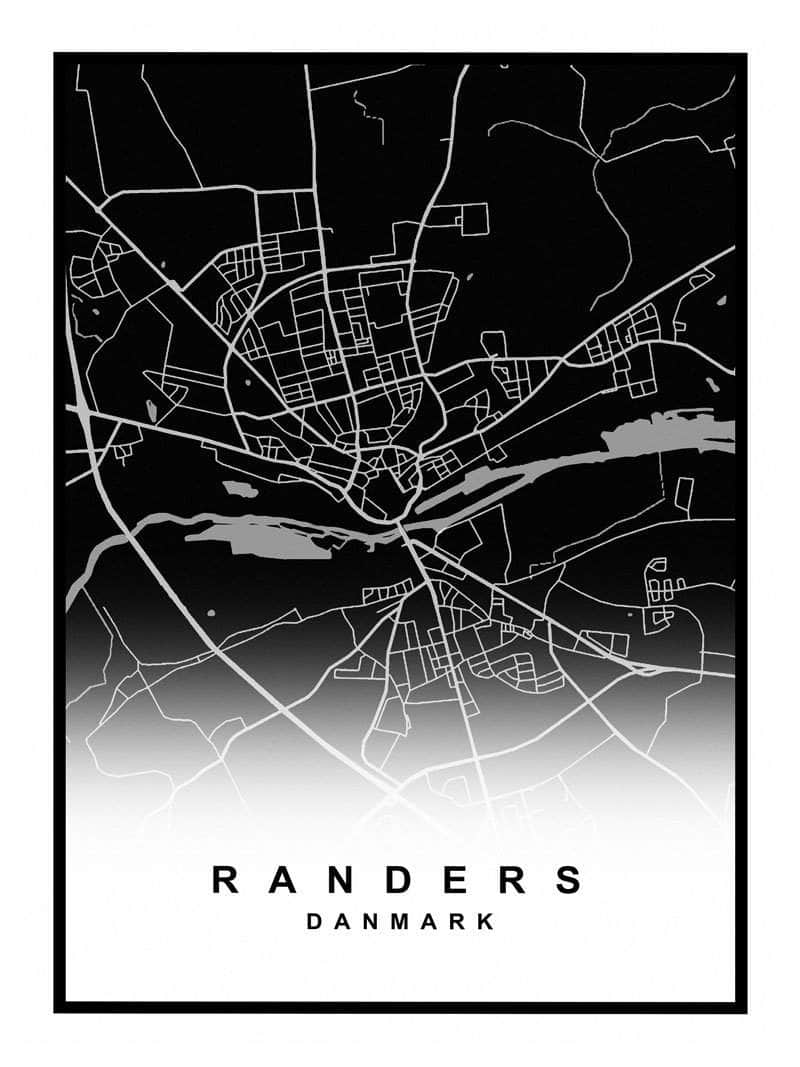 Randers Bykort Plakat – Udforsk Din Elskede By