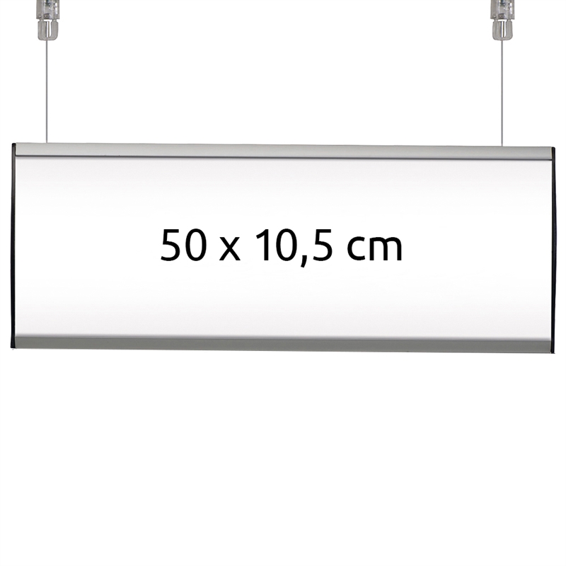 Dobbeltsidet skiltesystem til loft - 50 stk. til info!