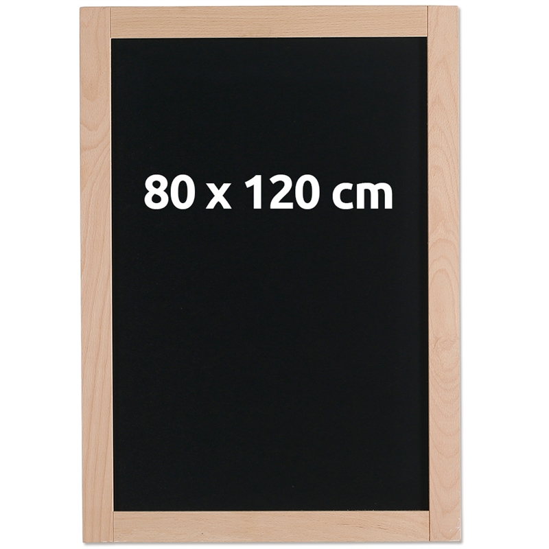 Sort Kridttavle med Træramme - 80 x 120 cm Tilbud!