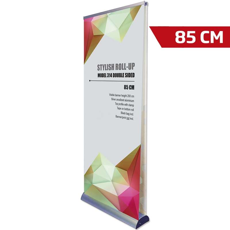 Stilfuld Dobbeltsidet Roll-up Kassette i Sølv 85 Cm