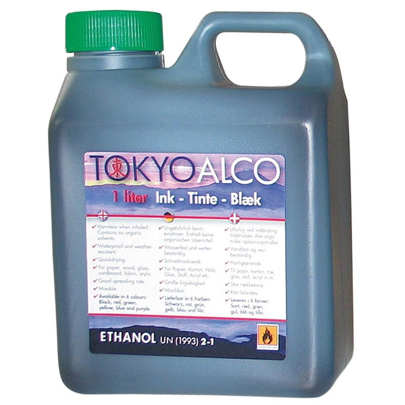 Tokyo Alco Grøn Skilteblæk – 1 Liter til Professionelt Brug