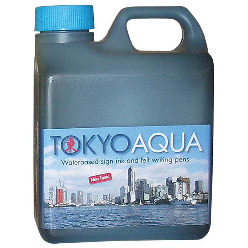 Tokyo Aqua Blå Skilteblæk – 1 Liter Vandbaseret Kvalitet