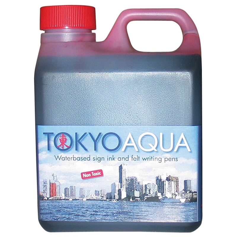 Tokyo Aqua Rødt Skilteblæk - 1 Liter til Dine Projekter