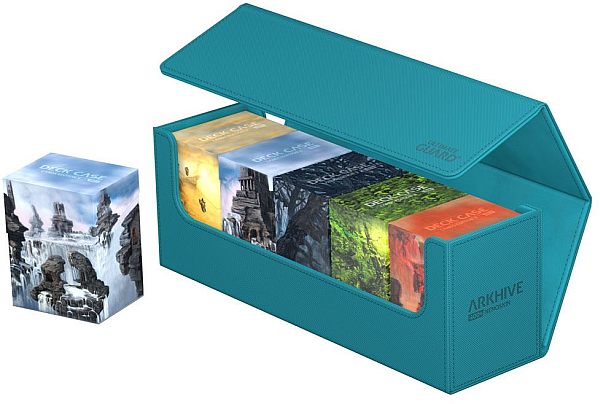 Ultimate Guard Arkhive Flip Case Multi-deck Box 400 Standard Size Xenoskin Monocolor Petrol Blue Petroleumsbl 195 165