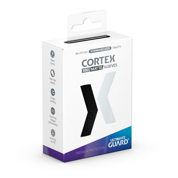 Ultimate Guard Cortex Kortlommer - Mat Sort, 100 Stk.
